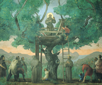 St. Anthony preaching from the walnut tree